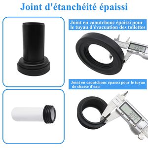 Kit de Tubería de Conexión para Inodoro Suspendido, Drenaje de 90 mm, Tubería de Descarga de 45 mm con Juntas y Accesorios de Montaje - Product Image 3