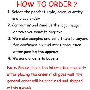 Tùy chỉnh thép không gỉ trống dập chó trang sức mặt dây chuyền quyến rũ tag vàng cá nhân khắc laser logo kim loại nhãn quyến rũ tag - Product Image 3