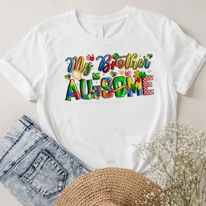 Mon frère est génial - Autisme - Impression par transfert DTF - Autocollant thermocollant - Sublimation - Sacs de vêtements - Vêtements - Prêt à presser - Product Image 2