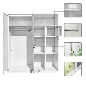 ตู้เสื้อผ้าเหล็กพร้อมล็อคตู้เสื้อผ้าเหล็กสำหรับห้องนอนขนาดศรีลังกา - Product Image 5