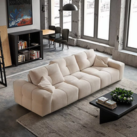 Ensemble de canapés minimalistes italiens en pixel, meubles pour salon, petit appartement, dossier réglable, éponge en latex amovible et lavable