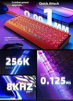 Clavier filaire de jeu MARS Mer68 Max 0.001 MMRT Precision 8KHZ E-sports Grade GASKET Starlight Magnetic Axis 68 Layout ARGB