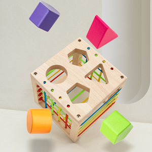Juguetes para Bebés 6 en 1, Cubo Clasificador de Formas de Madera para Educación Temprana, Juguetes Montessori, Juguetes de Desarrollo, Regalos Unisex - Product Image 6