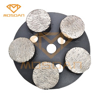 Tête de disque de meulage diamant magnétique de 3 pouces, 5 boutons ronds, lames segmentées