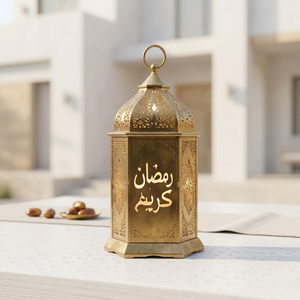Latest Hot Selling Ramadan Kareem Home Decoration <b>Brass</b> Antique Metal Moroccan Candle <b>Lantern</b> - Product Image 4