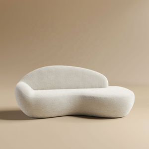 Offre Spéciale européenne loisirs courbé velours tissu chaise lit confortable pieds en métal canapé blanc laine d'agneau mariage canapé salon - Product Image 2