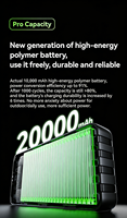 Chargeur portable Nouveau 20000mAh 22.5W Charge rapide Mini Power Bank Affichage LED 4 câbles intégrés Logo OEM Haute capacité 20000mAh