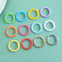 18 couleurs assorties Anneaux en O à ressort en alliage de zinc, porte-clés à ressort colorés, clips de fixation métalliques pour lanière, pour le camping et les sacs à main
