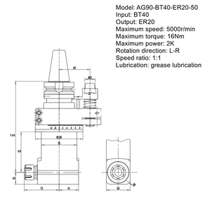 Cabezal Angular de 90 Grados para Centro de Mecanizado BT30/40/50-ER11/20/25/32, Cabezal de Fresado Transversal, 1 Año de Garantía - Product Image 6