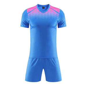 Set Perlengkapan Olahraga Pria Bergaris Lengan Pendek 100% Poliester untuk Sepak Bola/Lari, Dapat Disesuaikan, Bernapas, Cepat Kering - Product Image 2