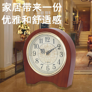 Solid Wood Table <b>Clock</b> Oval Shape Silent Movement European Style Desk <b>Clock</b> - Product Image 4