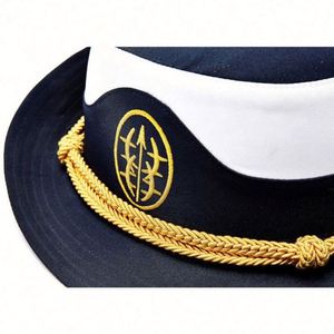 Chapeau de stewardesse et d'hôtesse blanc personnalisé pour femme, à bordures bouclées, avec broderie 3D, idéal pour les sports de plage - Product Image 4