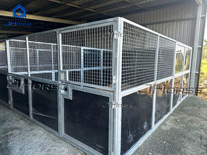 Panel HDPE galvanis portabel, pintu kios kuda portabel Panel stabil tempat tinggal sementara luar ruangan stabil dengan atap - Product Image 3