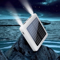 Batterie Externe Solaire Multifonctionnelle d'Urgence 5000 mAh Grande Capacité Fine et Légère Mini avec Éclairage et Fonction de Recharge