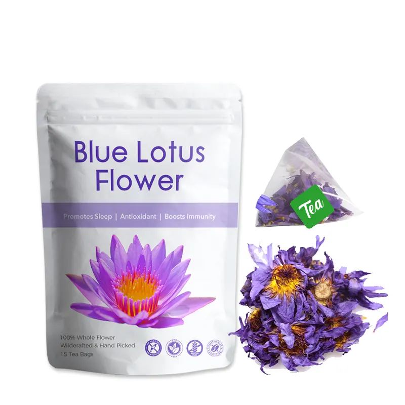 Logotipo personalizado Premium Blue Lotus Tea Bags Flower Dried Whole High Quality Blue Lotus