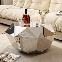 Table basse moderne en forme de diamant en acier inoxydable pour la maison meubles de salon d'hôtel