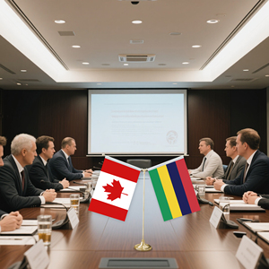 Drapeau de table <span class=keywords><strong>en</strong></span> forme de Y avec base <span class=keywords><strong>en</strong></span> métal pour décorations de mini-drapeaux personnalisables (drapeaux du Canada et de l'île <span class=keywords><strong>Maurice</strong></span>) - Product Image 5