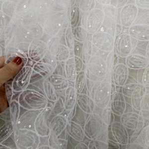 Tela de encaje de malla de tul brillante con purpurina, vestido de red de tul con lentejuelas, tela de encaje bordado con lentejuelas para ropa - Product Image 6