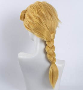Pelucas de Cosplay Ainizi de 42 cm, Trenzas Rubias, Personaje de <span class=keywords><strong>Giorno</strong></span> <span class=keywords><strong>Giovanna</strong></span>, de JoJo's Bizarre Adventure - Product Image 4