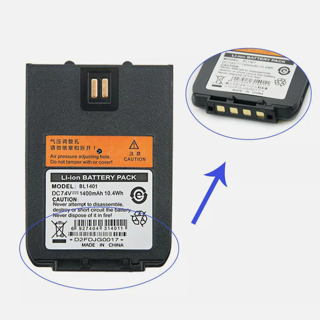 Replacement Two-Way Radio Battery Bl1401 Bl1809 Lithium-Ion 2000mAh for Walkie Talkie X1p X1e Z1p X1pi-U1 X1pi-V1 Z1p F3 Bl1401