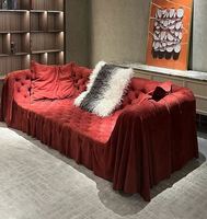 Canapé de salon de luxe italien, canapé capitonné pour villa, ensemble de canapés de luxe de designer renommé
