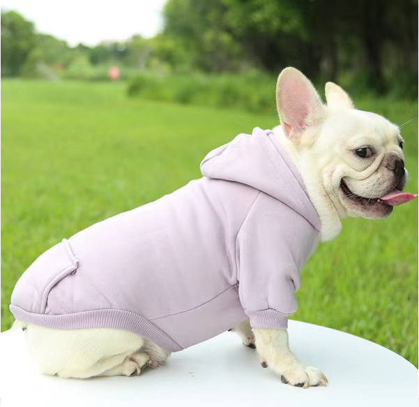 Casual Sporty Style Warm Puppy Dog Cloth Thickened Soft Solid Color Pet Hoodies