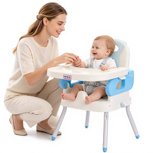 Multifunctional Baby Dining High Chair, Easy Clean Compact Foldable Toddler <strong>Highchair</strong> for <strong>Newborn</strong> &amp; Toddlers Indoor Use - Product Image 1