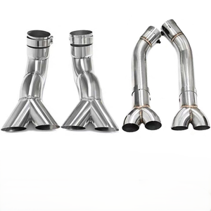 Embouts d'échappement à quatre sorties de style AMG63 pour Mercedes-Benz GLE350 / <span class=keywords><strong>450</strong></span> & GLC 2020-2024 avec adaptateur de lèvre arrière - Product Image 1