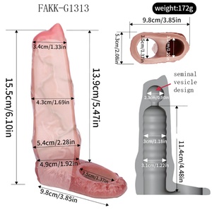FAAK Fantasy Dog Knot Hollow Dildo de Silicona, Funda Extensora de Pene de Caballo para Hombre, Talla XL, con Anillo para el Pene, Juguetes Sexuales para Hombres - Product Image 2