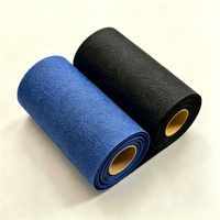 Rouleau de tissu non tissé gaufré à motif intégral bleu roi/noir, élégant et grandiose pour la nappe de table