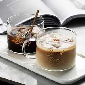 Lettera creativa tazza di vetro succo di latte tazza di acqua tazze da caffè nordiche colazione placcata in oro tazze di yogurt amanti tazze di cristallo regali