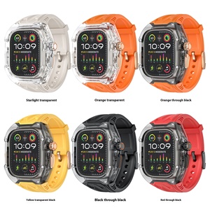 Cinturino per Apple <span class=keywords><strong>Watch</strong></span> S11 46mm <span class=keywords><strong>Ultra</strong></span> 49mm SE 44mm in TPU e custodia trasparente stile Richard, resistente ai graffi - Product Image 6