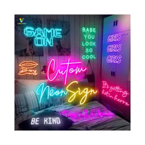 Design gratuito No MOQ neon sign custom led illuminato lettera luci al neon acrilico personalizzato neon sign