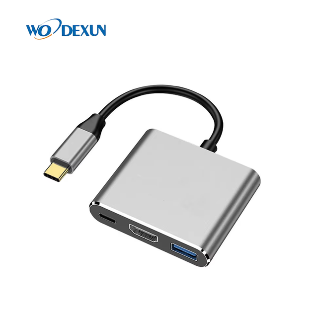 3-in-1 USB-C Hub with for 2.0 USB 3.0 PD100W Charging Transfer Docking Station for Laptop