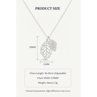 Collar con Colgante de Hoja de Lujo en Plata de Ley S925 con Circonita, Joyería Fina de Diseño, Cadena de Eslabones Chapada en Oro para Mujer, Regalo