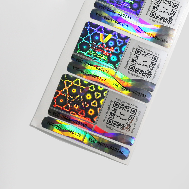 Custom Laser Security Holographic Sticker Scratch off QR Code Serial Number 3d Hologram Label Sticker