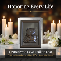 Urne commémorative personnalisée en céramique pour animaux de compagnie, avec cadre photo, pour cendres de chien ou de chat, souvenir funéraire artisanal et écologique