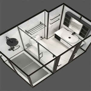Интегрированный полный все в одной ванной комнате душевая кабина сборная ванная комната с туалетом и раковиной - Product Image 3
