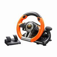 Volante de Carreras V3Pro Color Negro Naranja, Controlador de Juegos con Ángulo de Giro de 180 Grados, Cable USB, Sensor de Movimiento