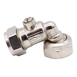 TAIZHOU QIONGYU factory Nickel Plating elbow 90 degree angle 15mm Brass Isolating Valve Price