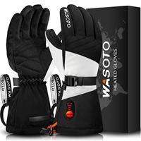 Gants chauffants rechargeables Wasoto WG003 7.4V 3000mAh en Spandex/Coton, imperméables, antidérapants, compatibles écran tactile, pour le ski