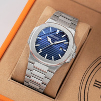 Montre à quartz en acier inoxydable avec bracelet, calendrier, lumineuse, étanche, simple et élégante, très vendue