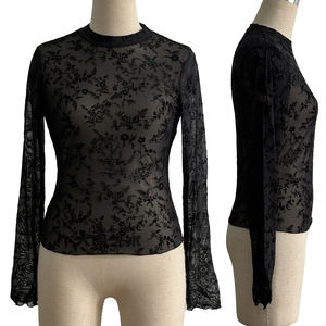 Haut sexy pour femmes avec <span class=keywords><strong>effet</strong></span> dentelle, motif floral floqué et tissu en polyester doux pour le confort et le glamour - Product Image 4