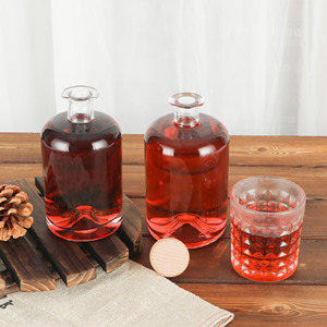 Botellas de Vidrio Flint Redondas de Alta Calidad para Licores, Ginebra, Ron, Tequila, Whisky, de 750 ml, con Tapón de Corcho, para Herbalistas - Product Image 4