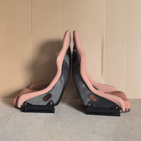 EDDY rose couture broderie voiture sport siège modifié course PVC fibre de carbone glissière course siège de conduite seau siège de course