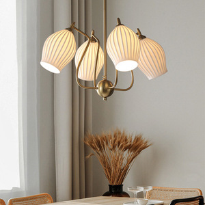Trendy Creamy Minimalist Retro Ceramic Design Pendant <b>Light</b> Vintage Bauhaus Style Living Room Bedroom <b>Dining</b> Room Chandelier - Product Image 2