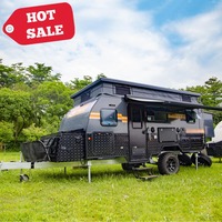 Caravane familiale hybride à trois lits superposés, légère, 4, 5 ou 6 couchages, 15 pieds x 13 pieds, meilleure qualité chinoise, tout-terrain