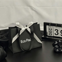 Sac cadeau portable en papier avec nœud décoratif, sac d'emballage pour cosmétiques, sac de shopping pour vêtements
