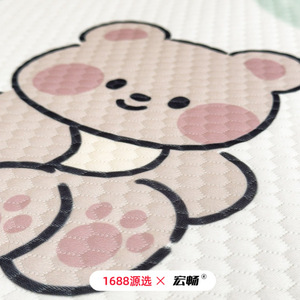 <b>Cute</b> Cartoon Print Baby Floor Mat Rectangle Polyester Fiber Home Use 0 To 24 Months Unisex Living Room Bedroom Study - Product Image 4