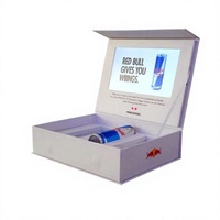 Boîte cadeau vidéo haut de gamme avec insert produit, logo personnalisé, cadeau promotionnel d'entreprise